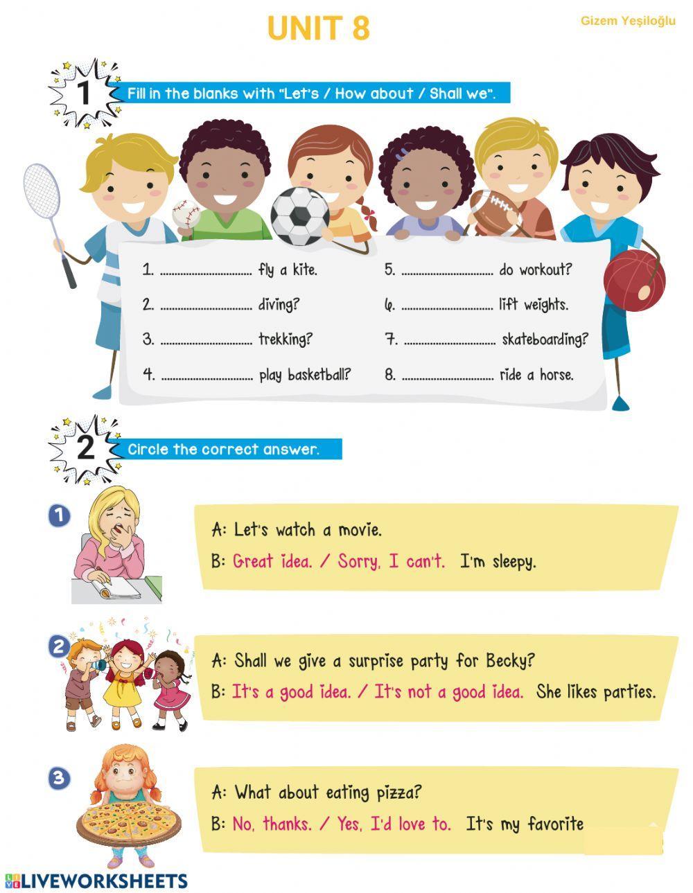 5th Grade - Unit 8 - Worksheet 2