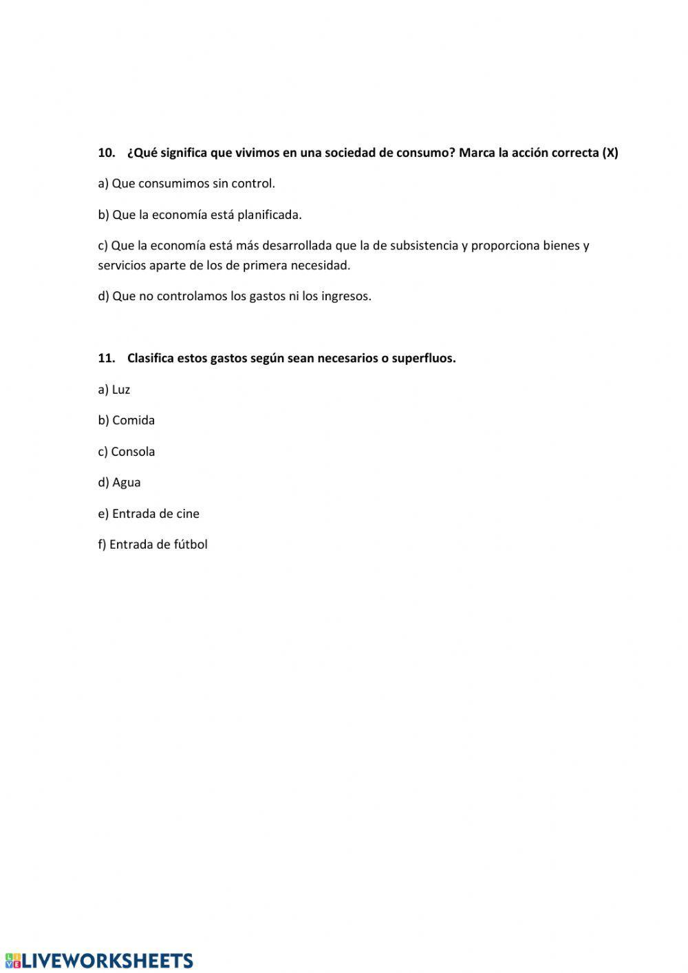 Control Tema Economía