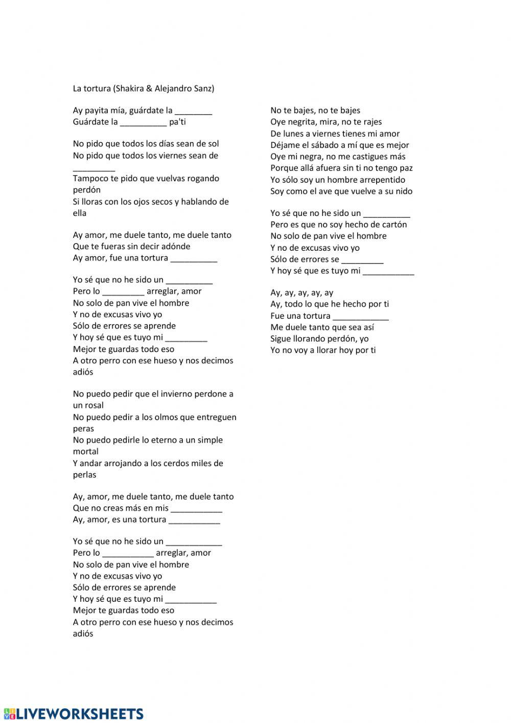 Song by Shakira La Tortura