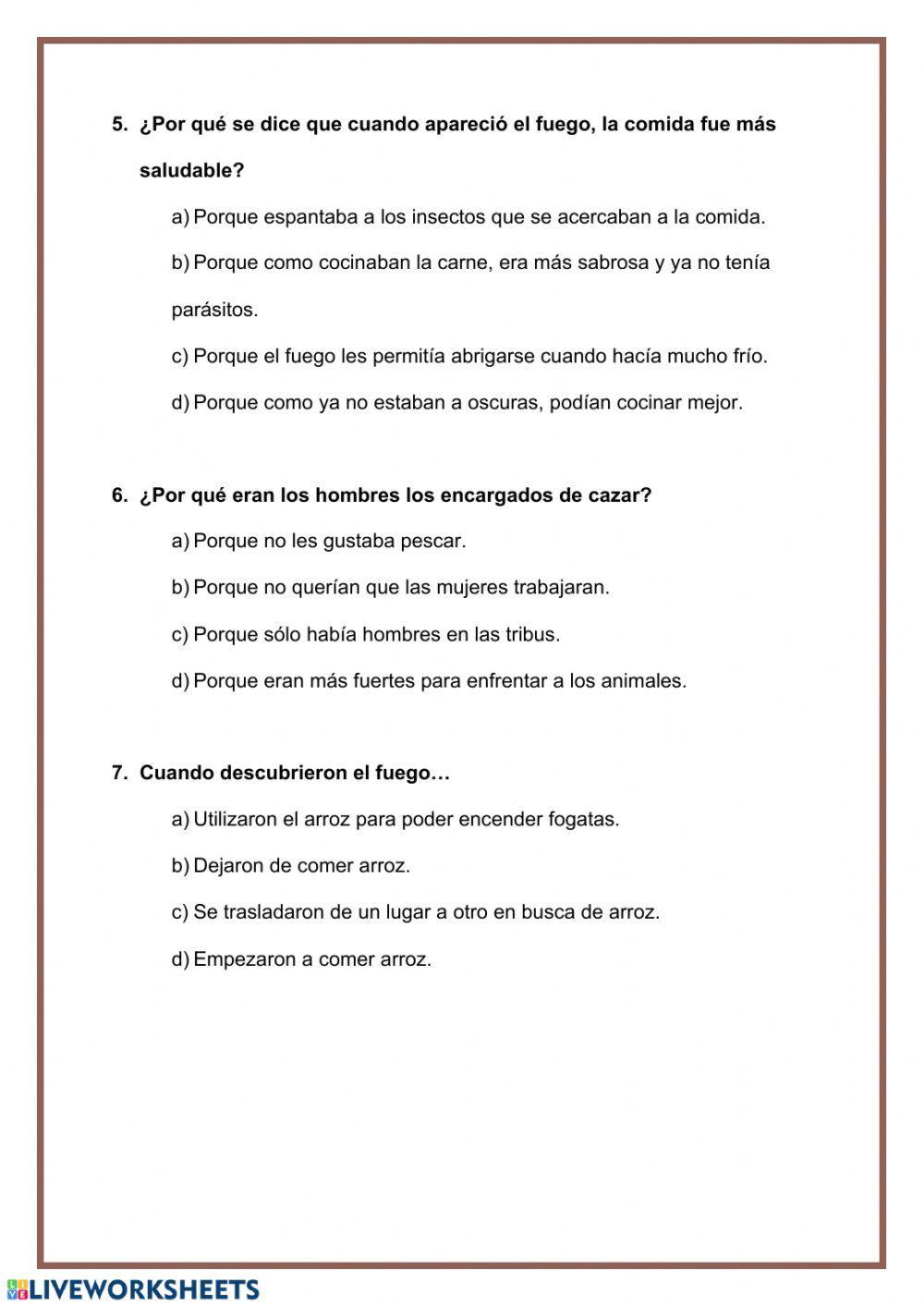 COMPRENSIÓN LECTORA- PREHISTORIA