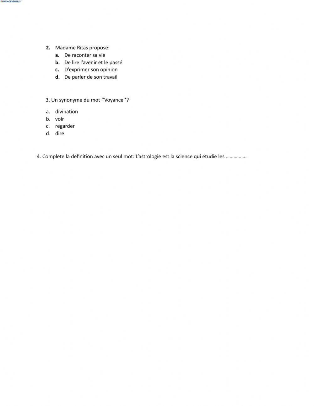 Grade 7 - Comprehension de texte