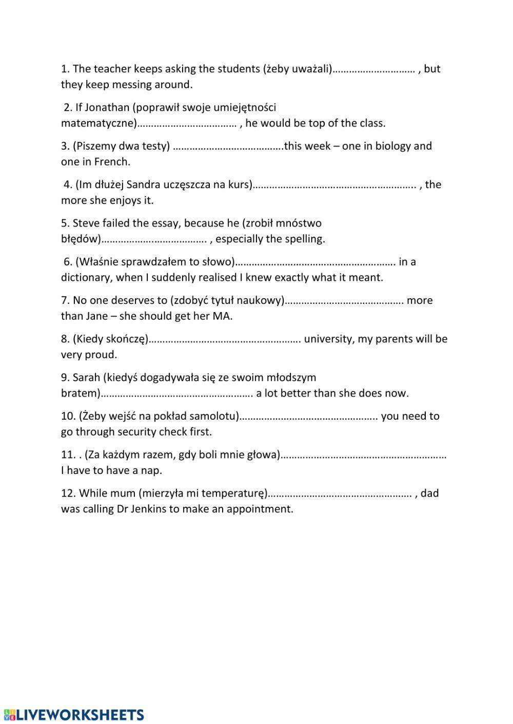 Translations - matura