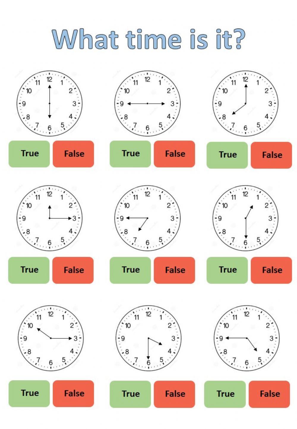 LISTENING: Telling the time 3ºEP