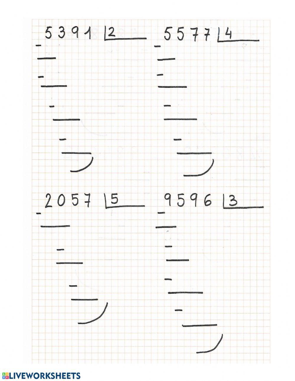 Activitats de pràctica de la divisió (1)