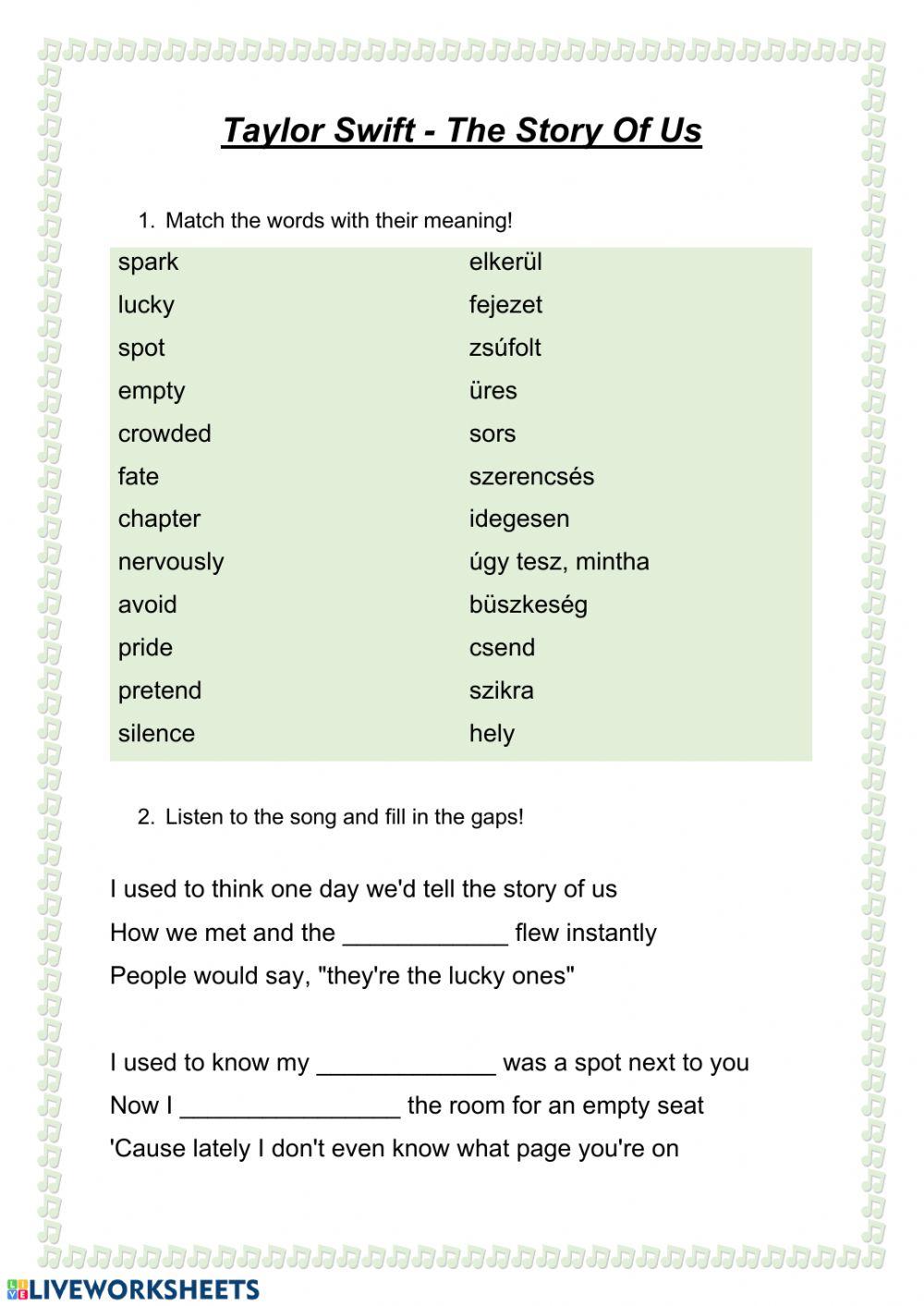 Taylor Swift - The Story Of Us