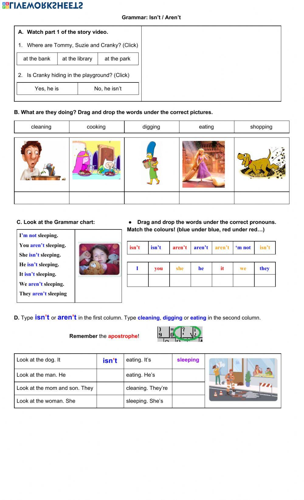 Grammar isn't -aren't