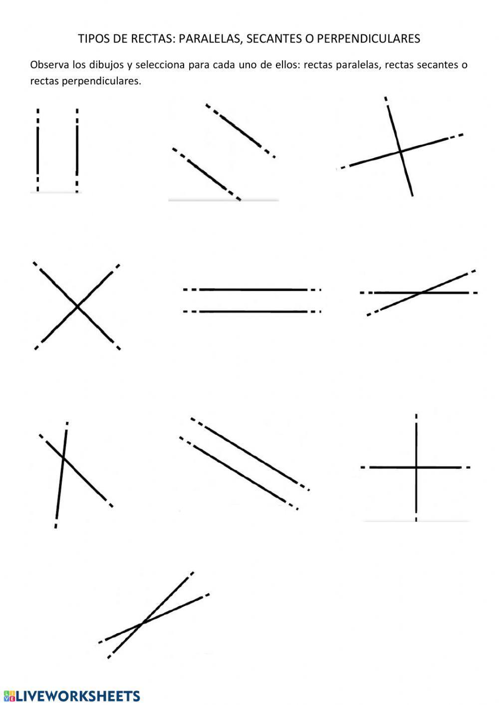 Tipos de rectas: paralelas, secantes y perpendiculares