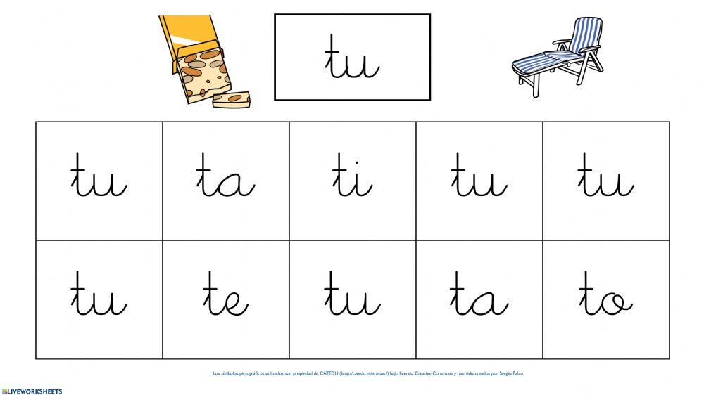 Identifica sílabas T