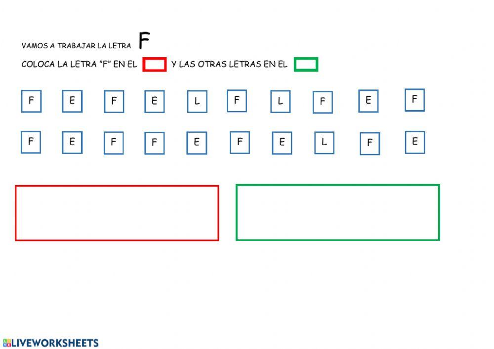 Clasifica la letra F