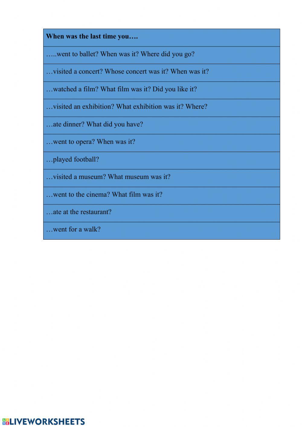 When was the last time