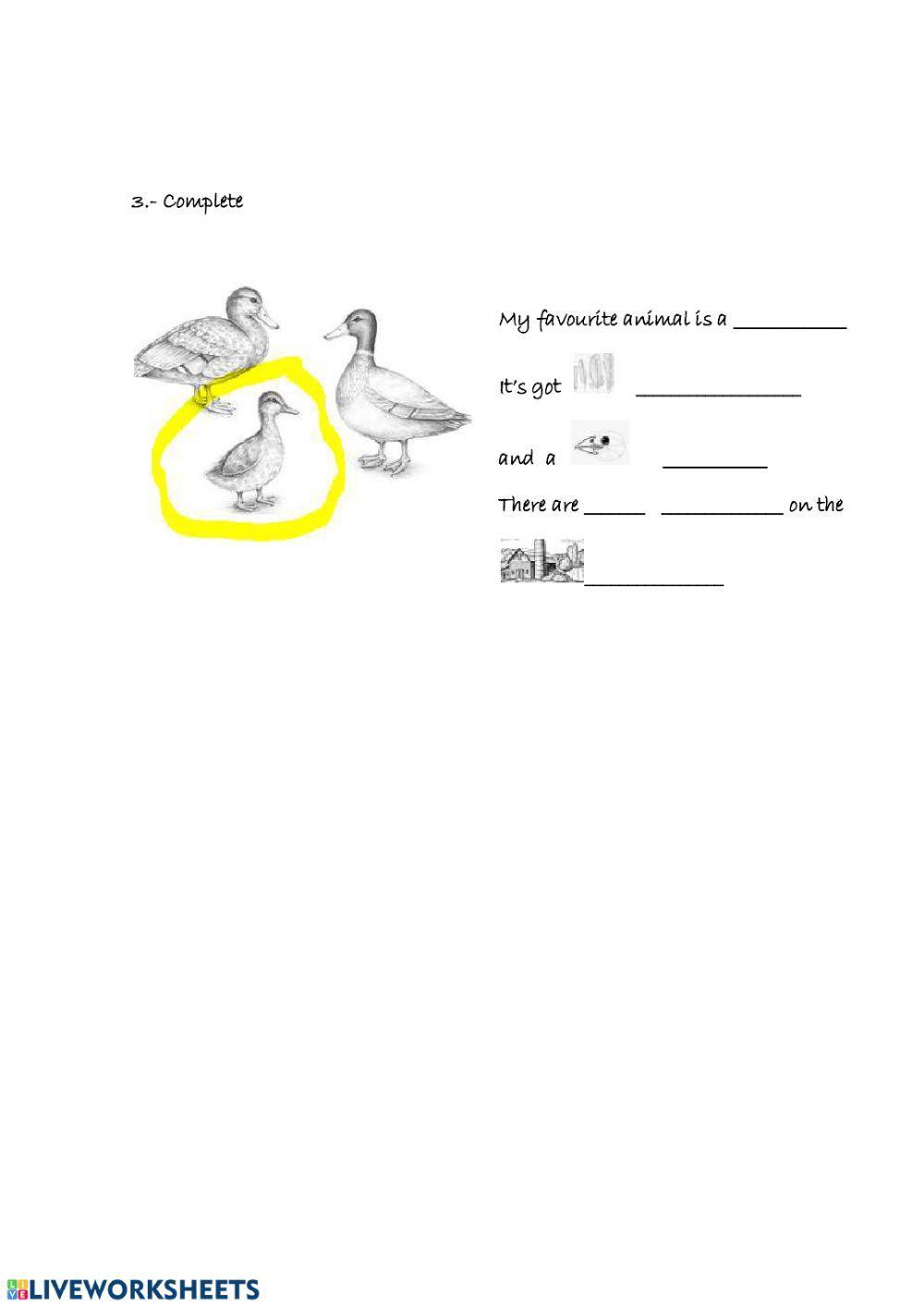 Listening Activity. Farm animals