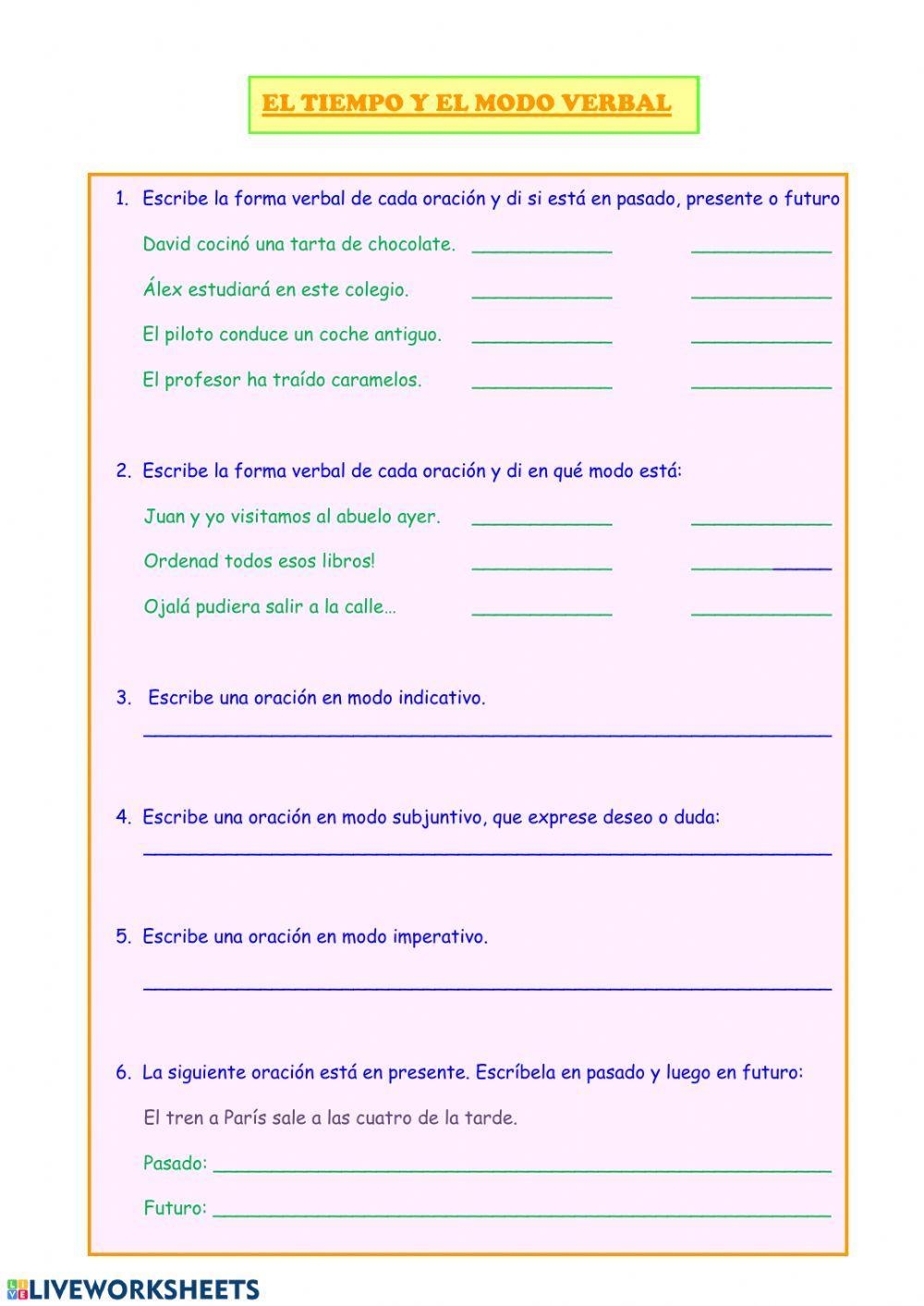 Tiempo y modo verbales