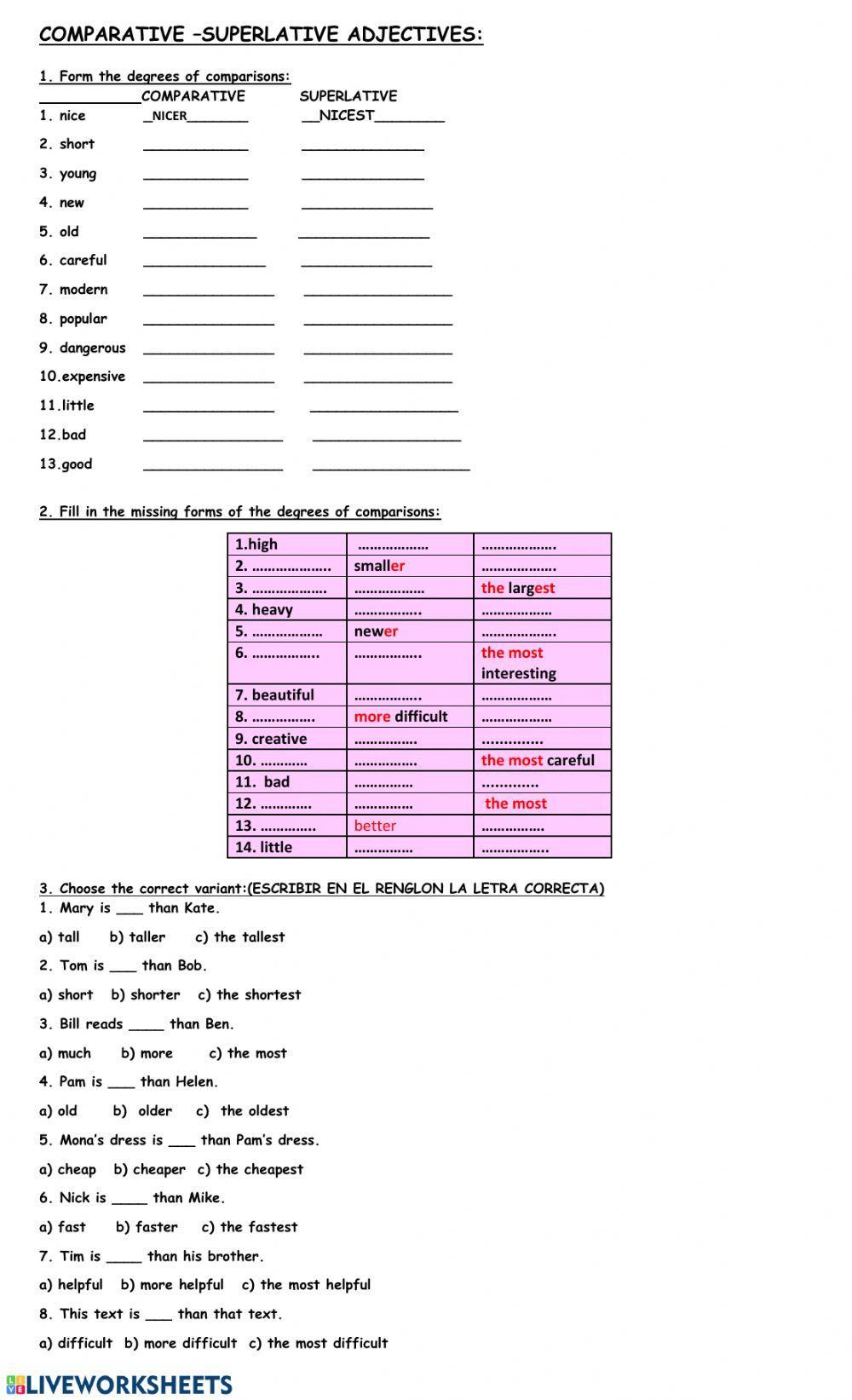 Comparatives-superlatives Comparatives-superlatives