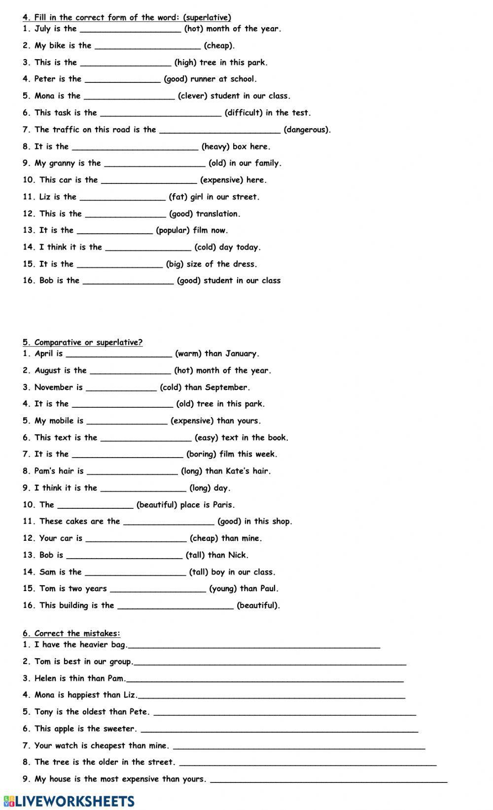 Comparatives-superlatives Comparatives-superlatives
