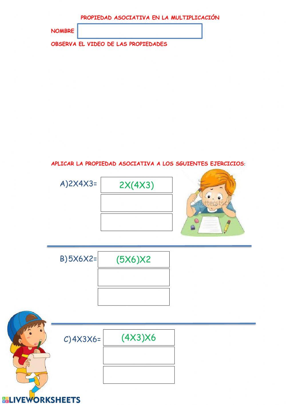 Propiedades de la multiplicación