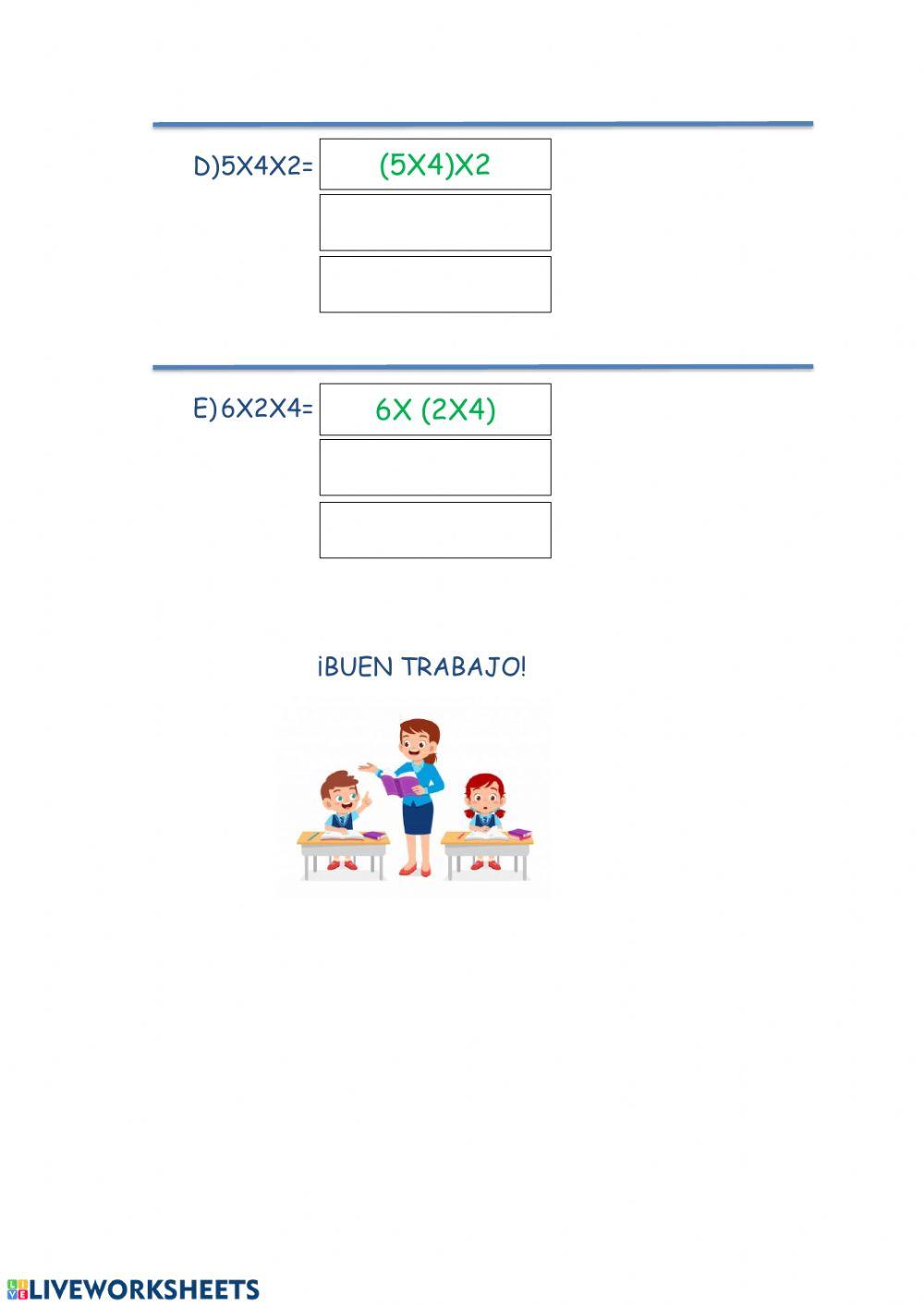 Propiedades de la multiplicación