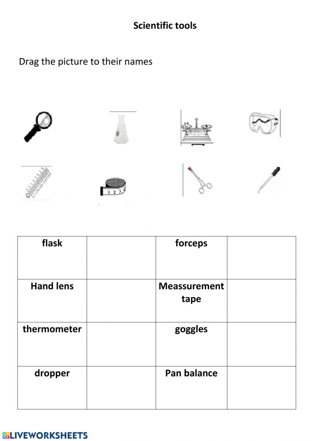 Scientific tools worksheet | Live Worksheets scientific-tools-worksheet-live-worksheets