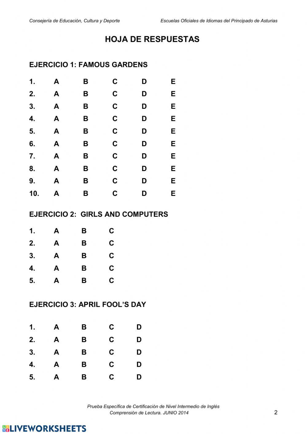 B2 reading comprehension educastur june 2014
