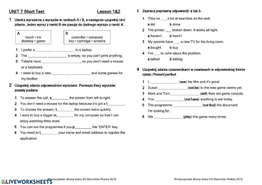 Computers &Present Perfect
