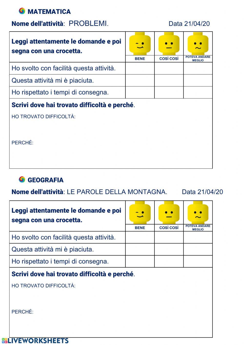 Questionario di autovalutazione