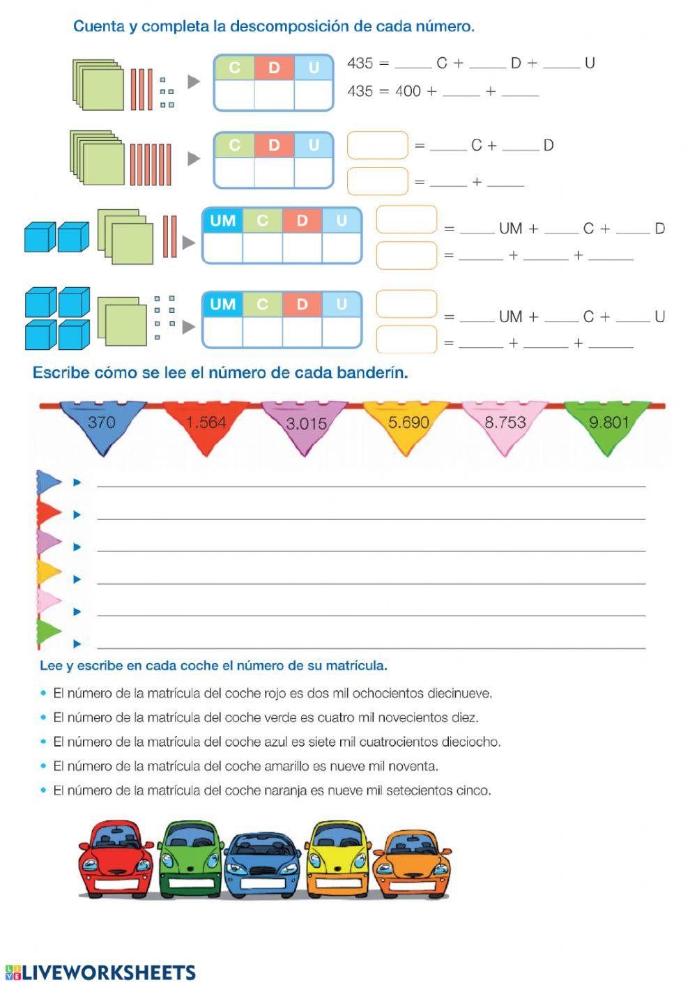 Números de 3 y 4 cifras