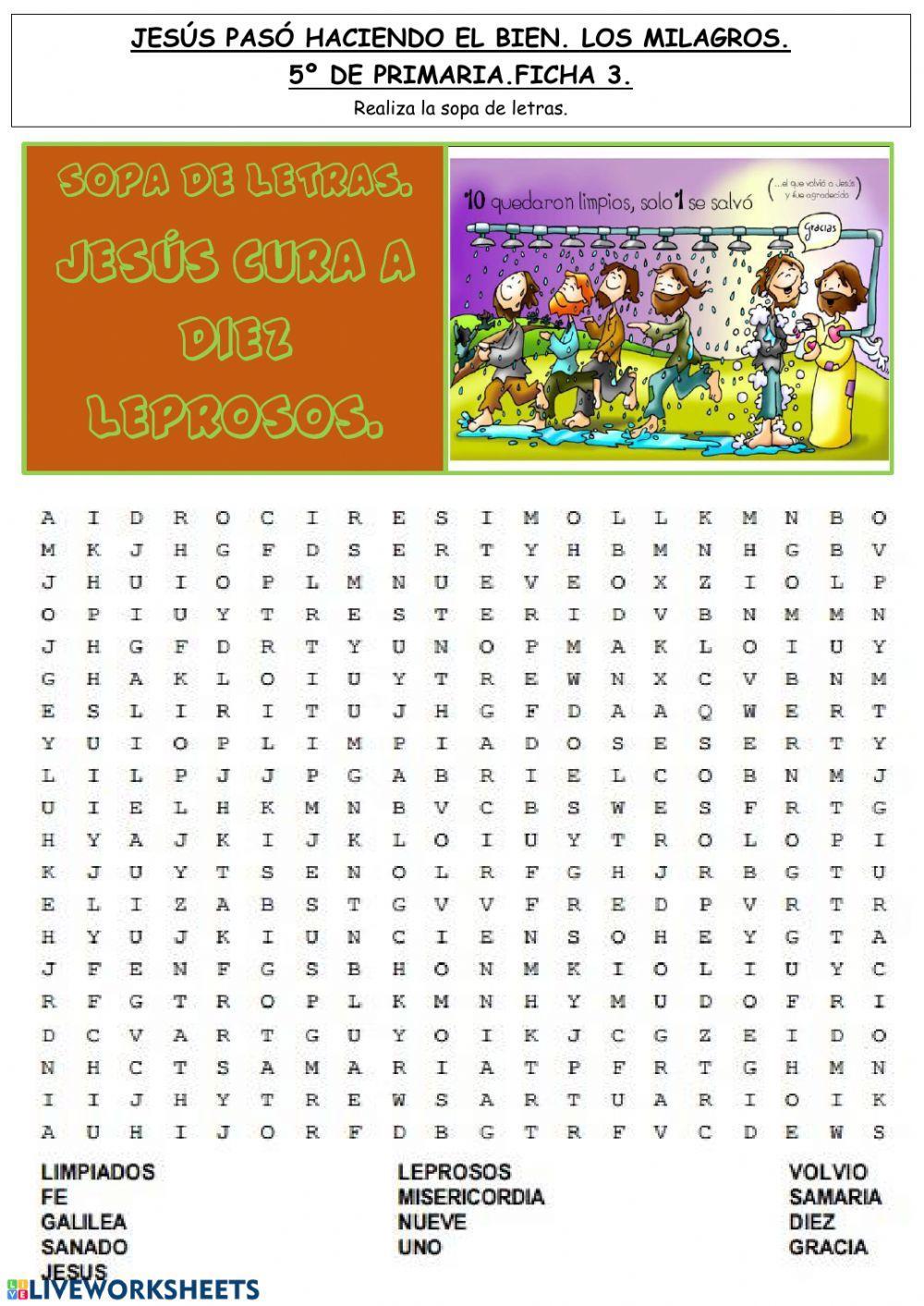 Jesús pasó haciendo el bien. Los milagros. 5º de Primaria Tierno Galván.