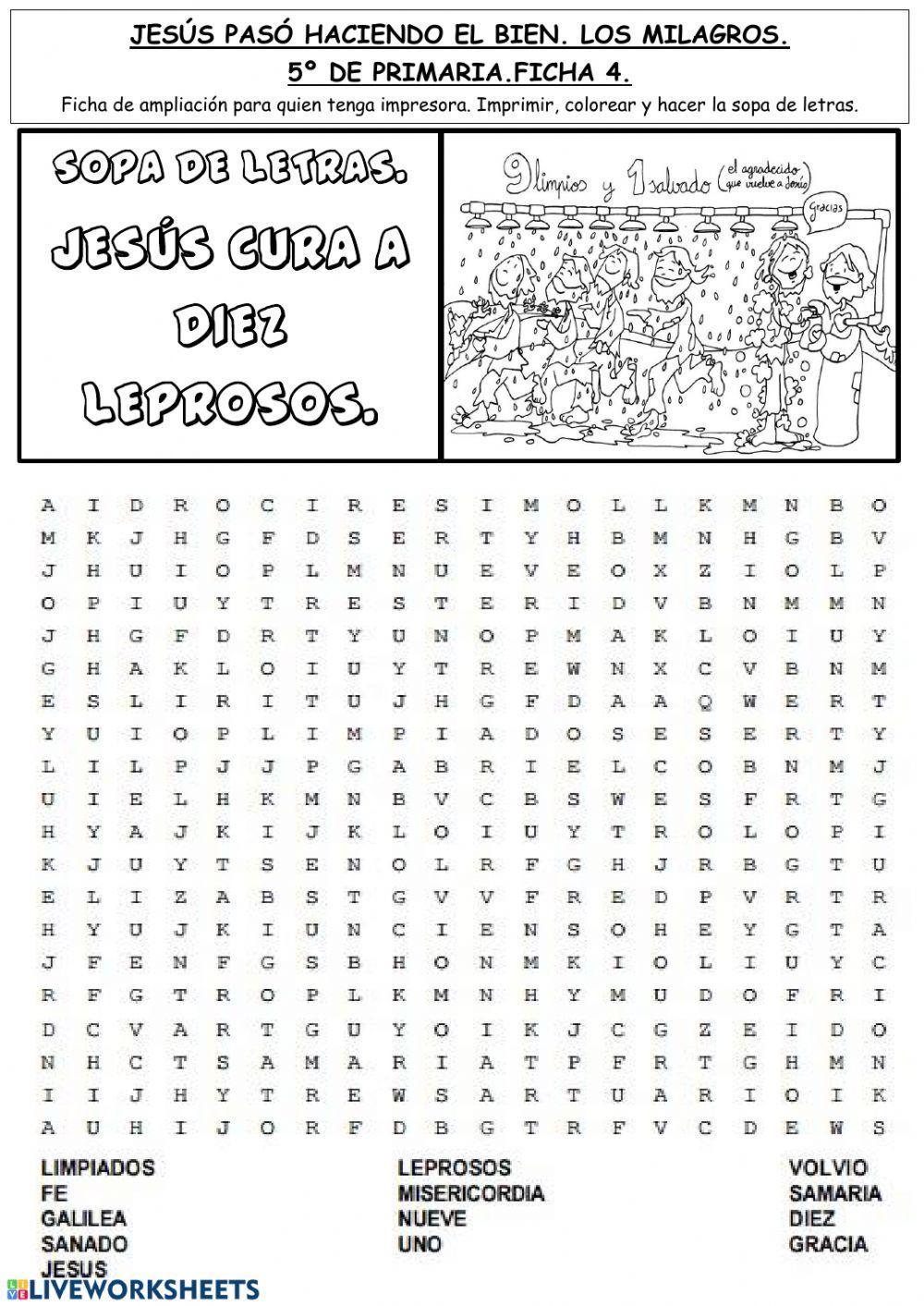 Jesús pasó haciendo el bien. Los milagros. 5º de Primaria Tierno Galván.