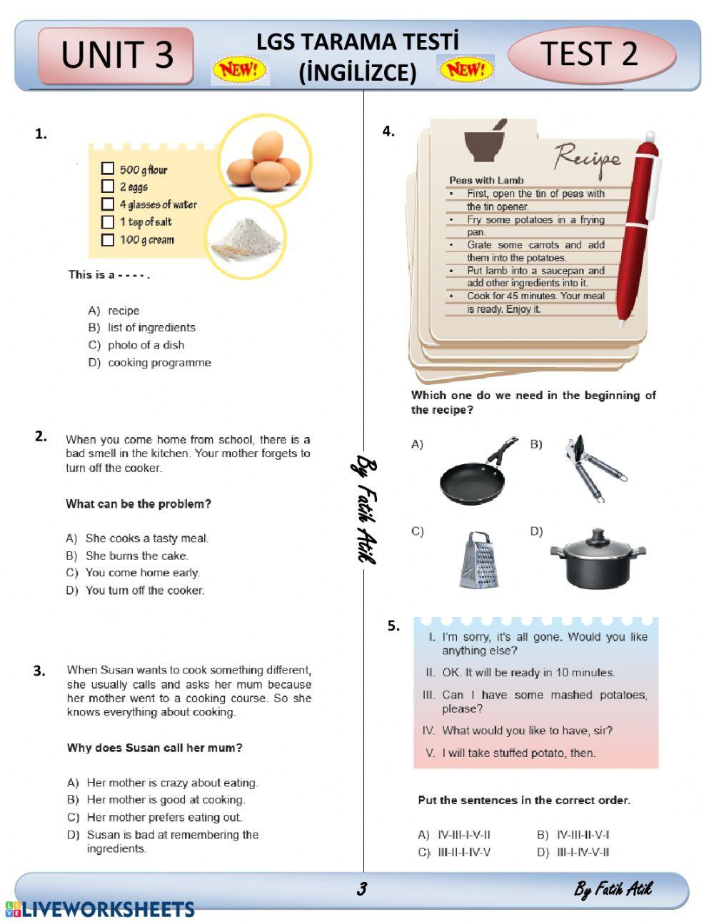 Unit 3 - in the kitchen