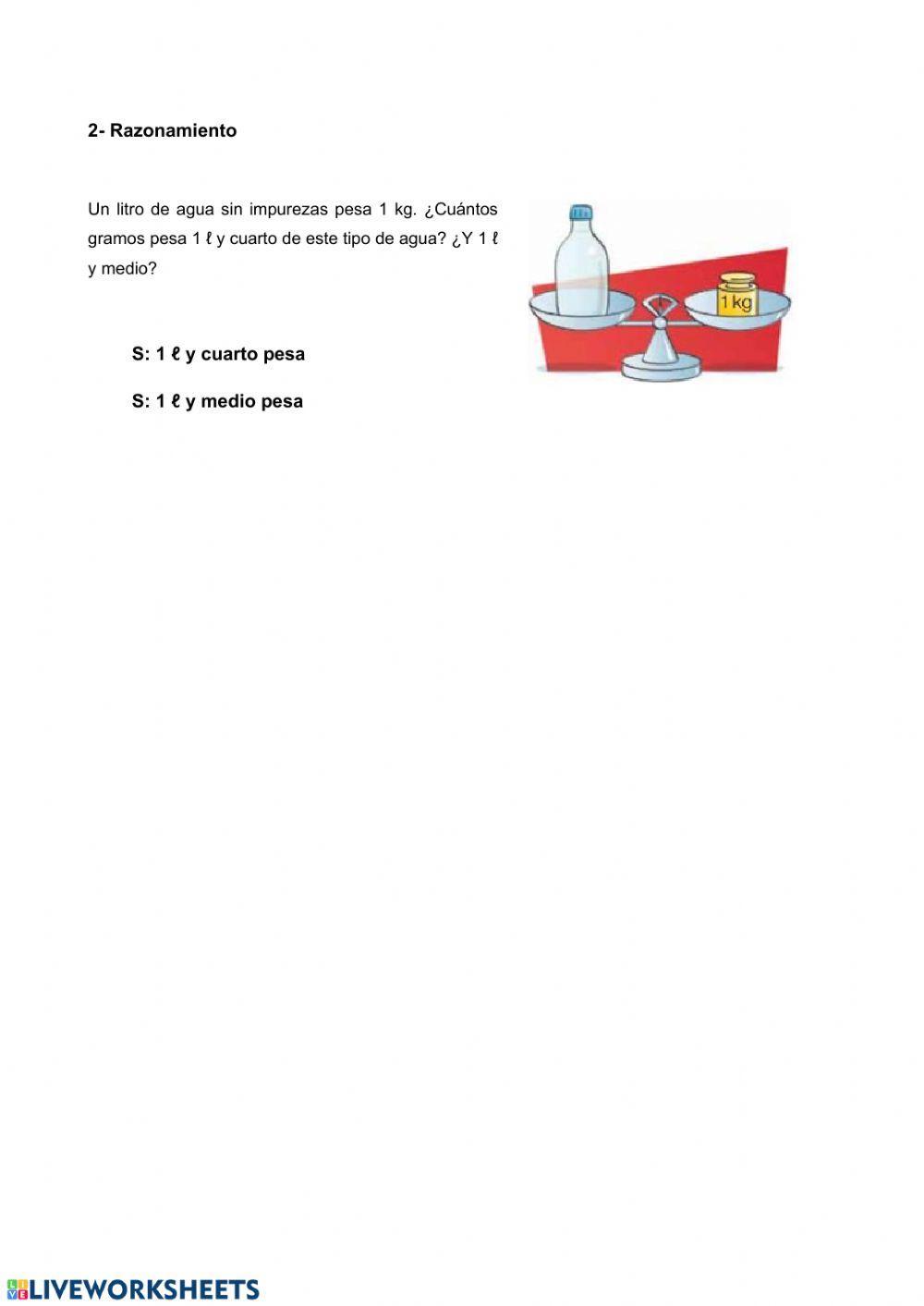 Longitud, capacidad y masa. Problemas