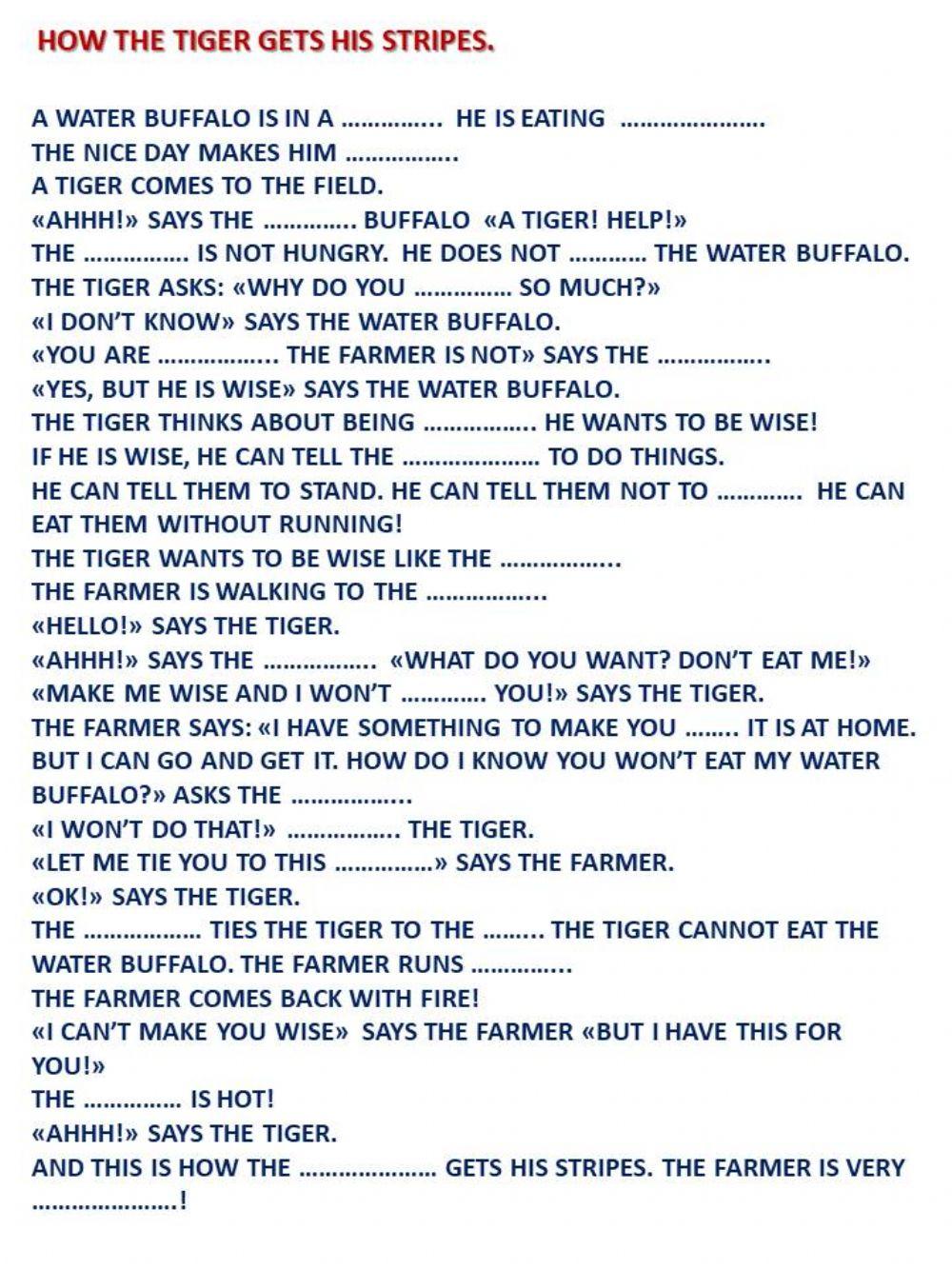 HOW THE TIGER GETS HIS STRIPES