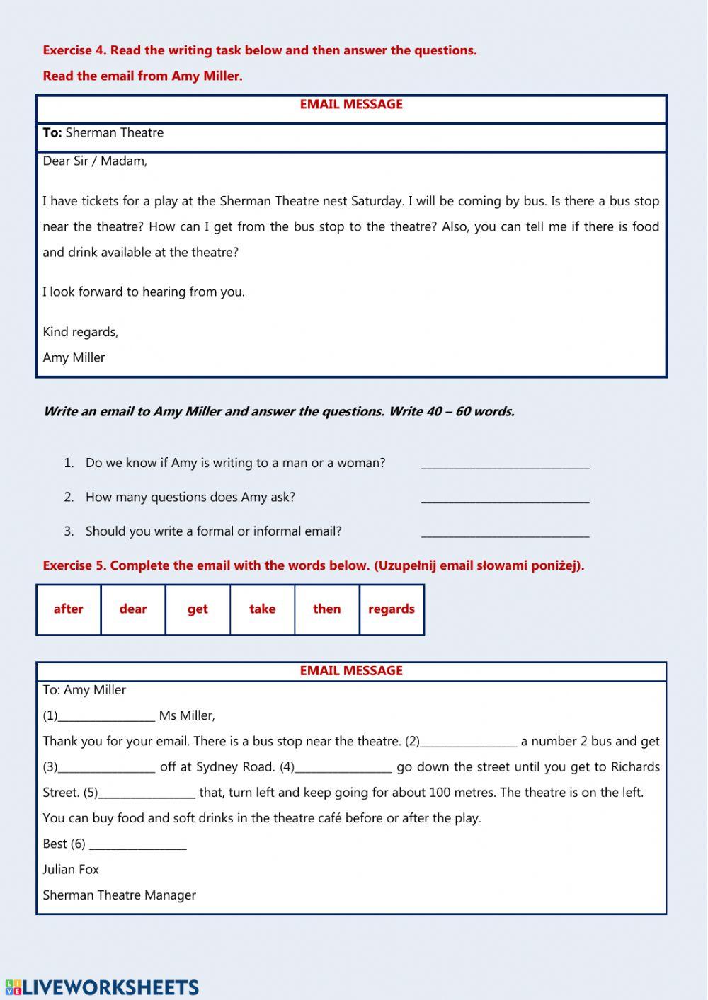 Teen Explorer 7 A formal email - writing 2