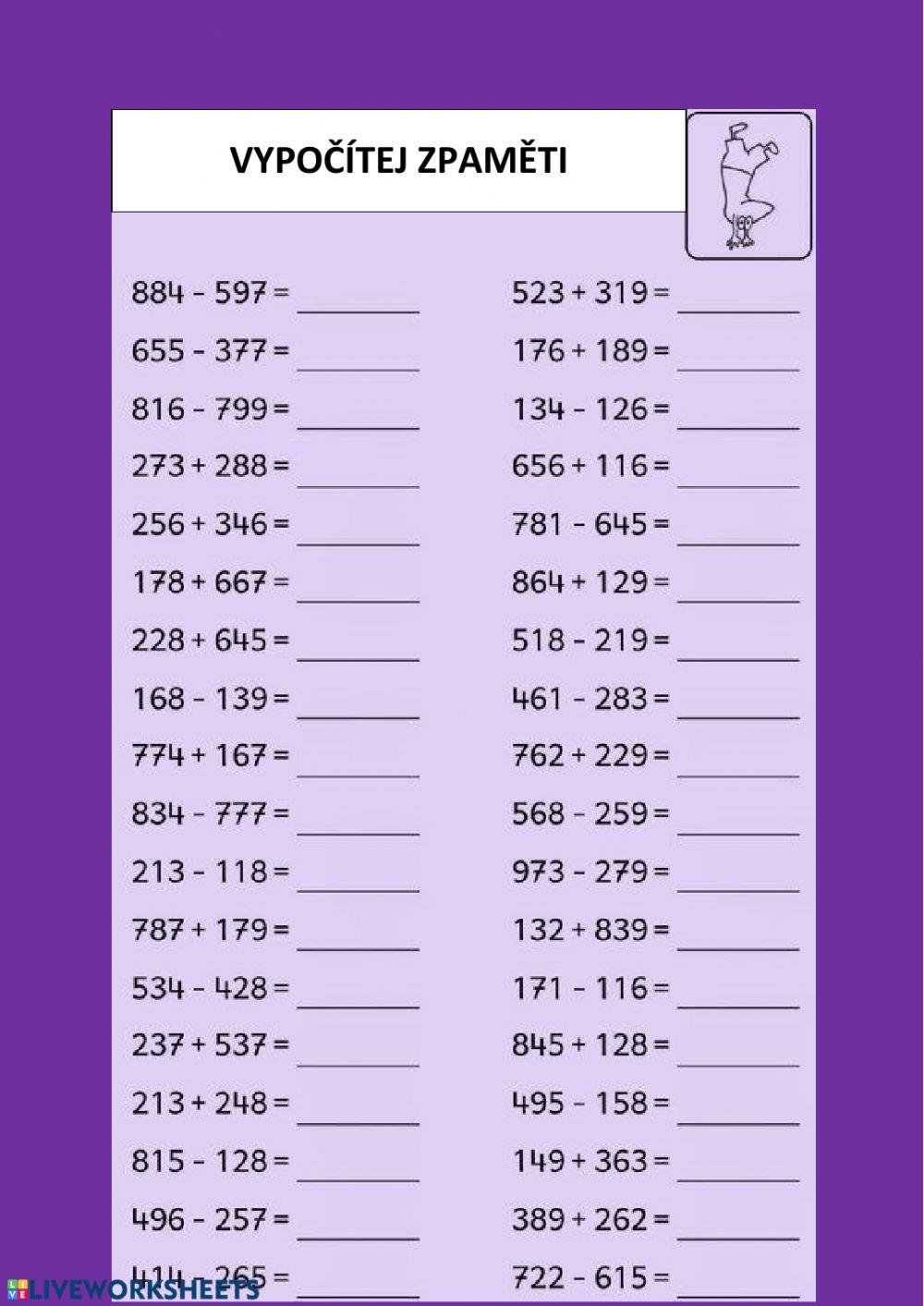 Vypočítej zpaměti