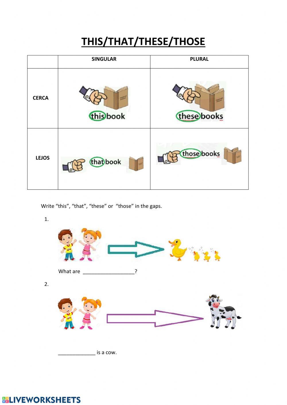 This-that-these-those interactive worksheet | Live Worksheets