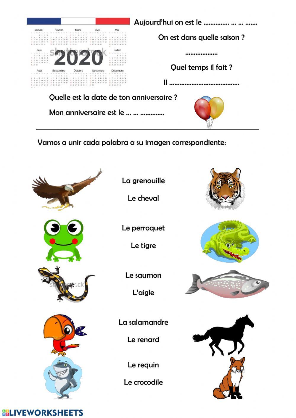 La date et les animaux