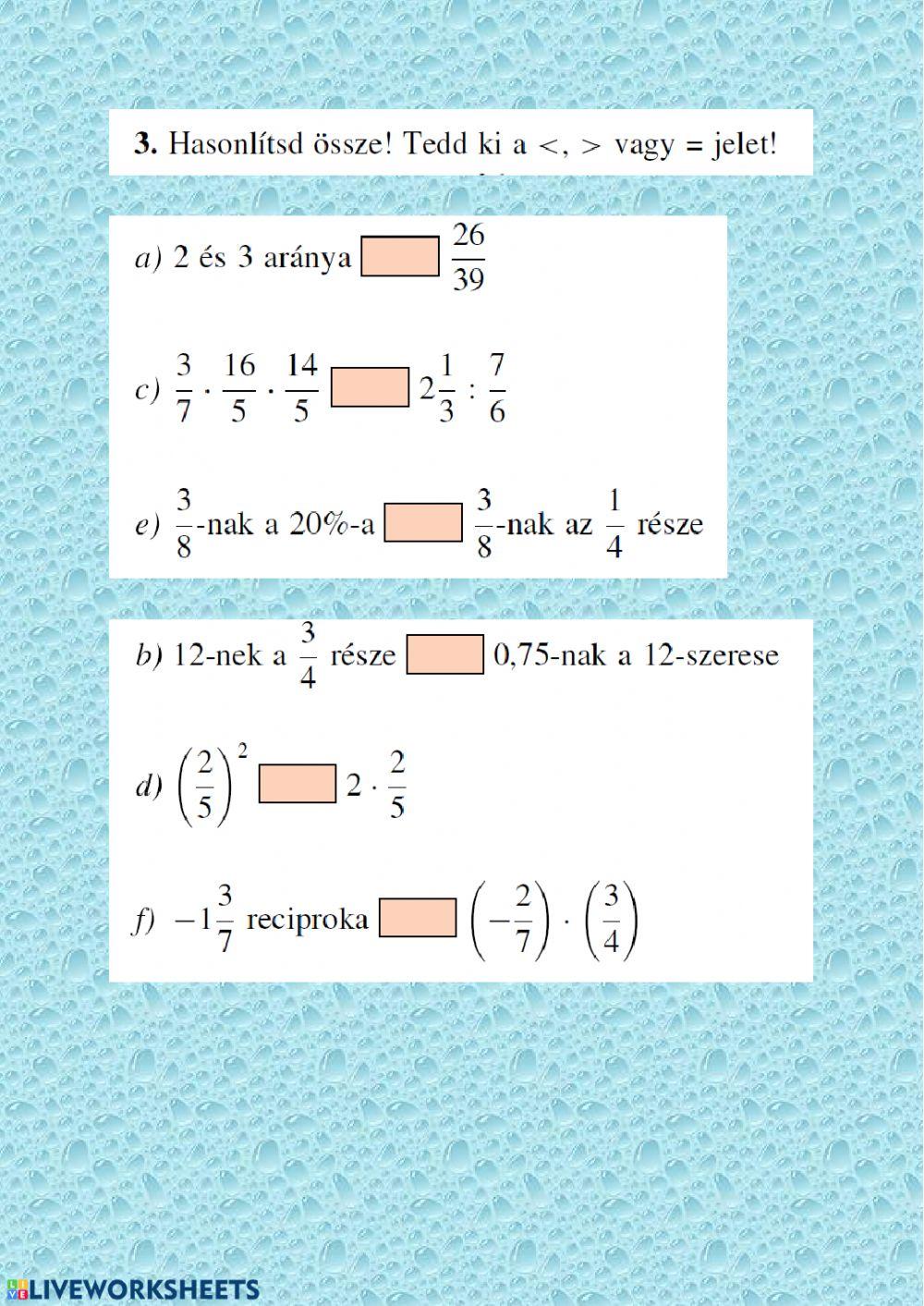 Számok és műveletek
