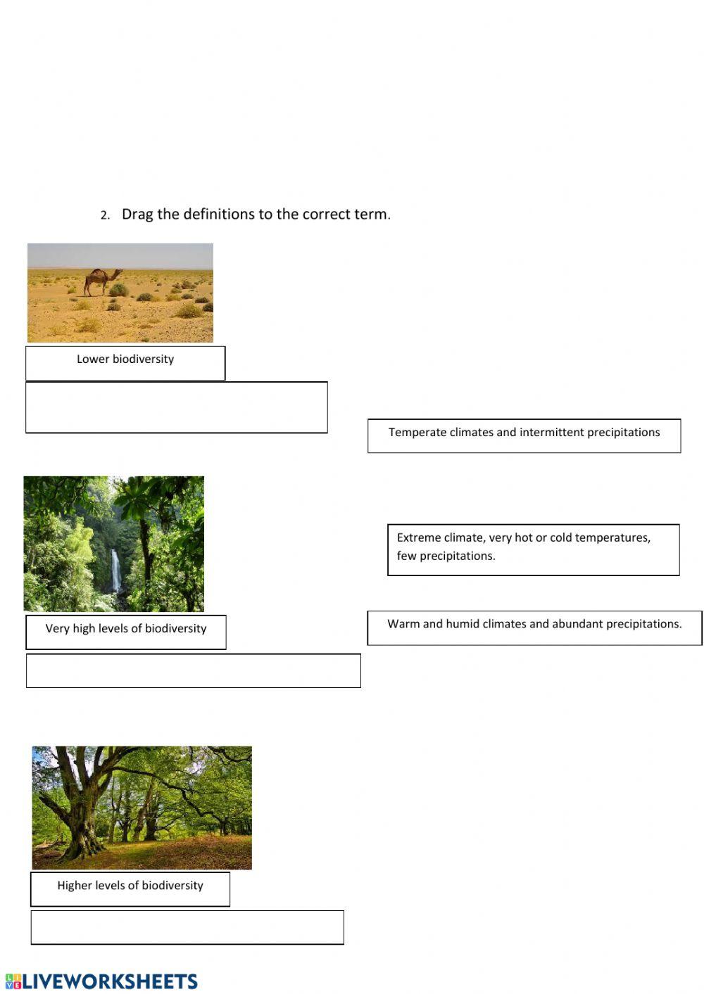 Types of ecosystems and Biodiversity