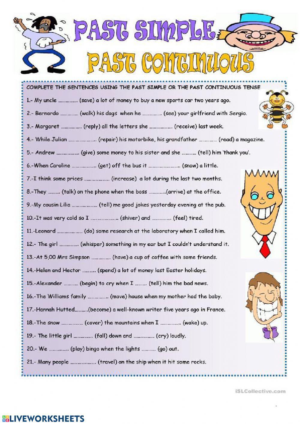 Past tenses, when and while