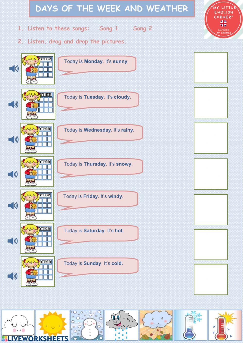 Days of the week and weather