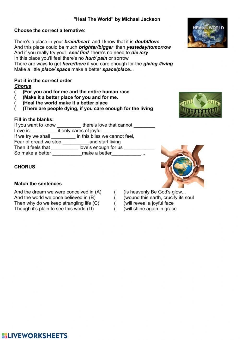 Song: heal the world