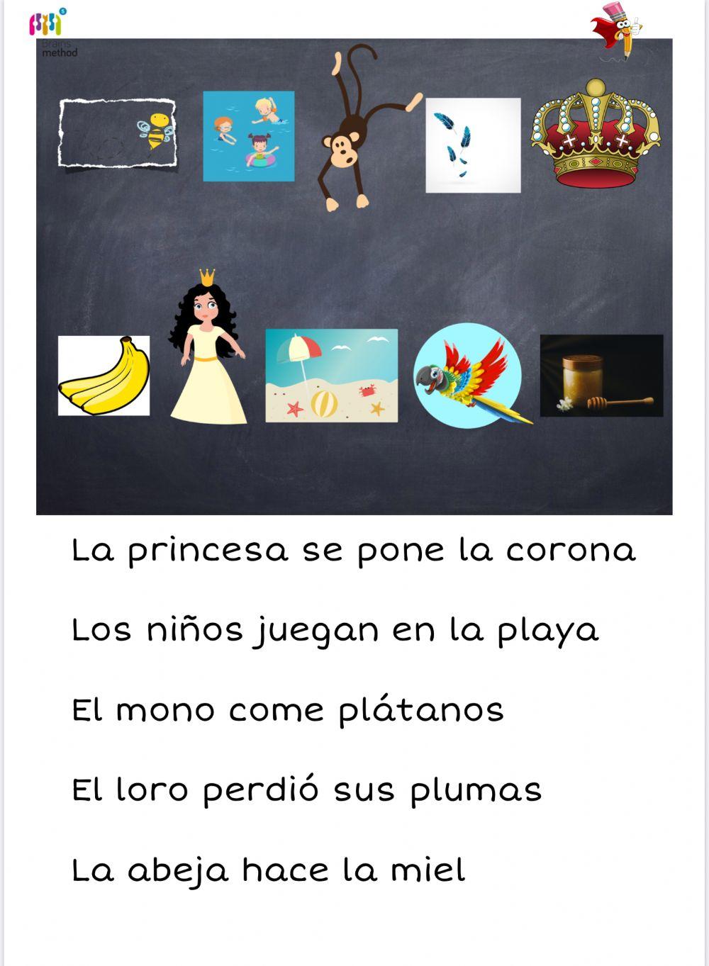 Lee y une con flechas cada dibujo