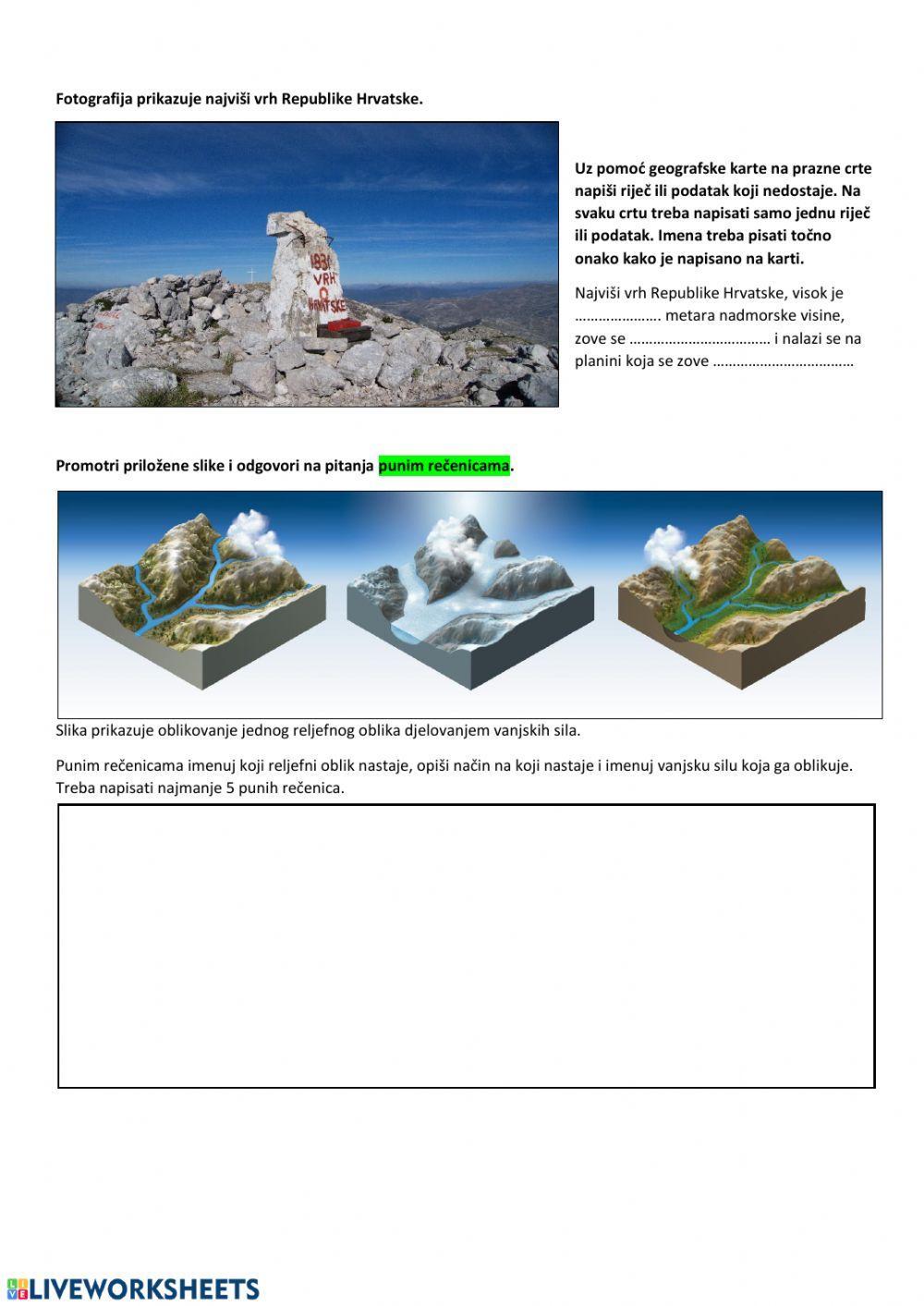 Reljef na zemlji i u hrvatskoj