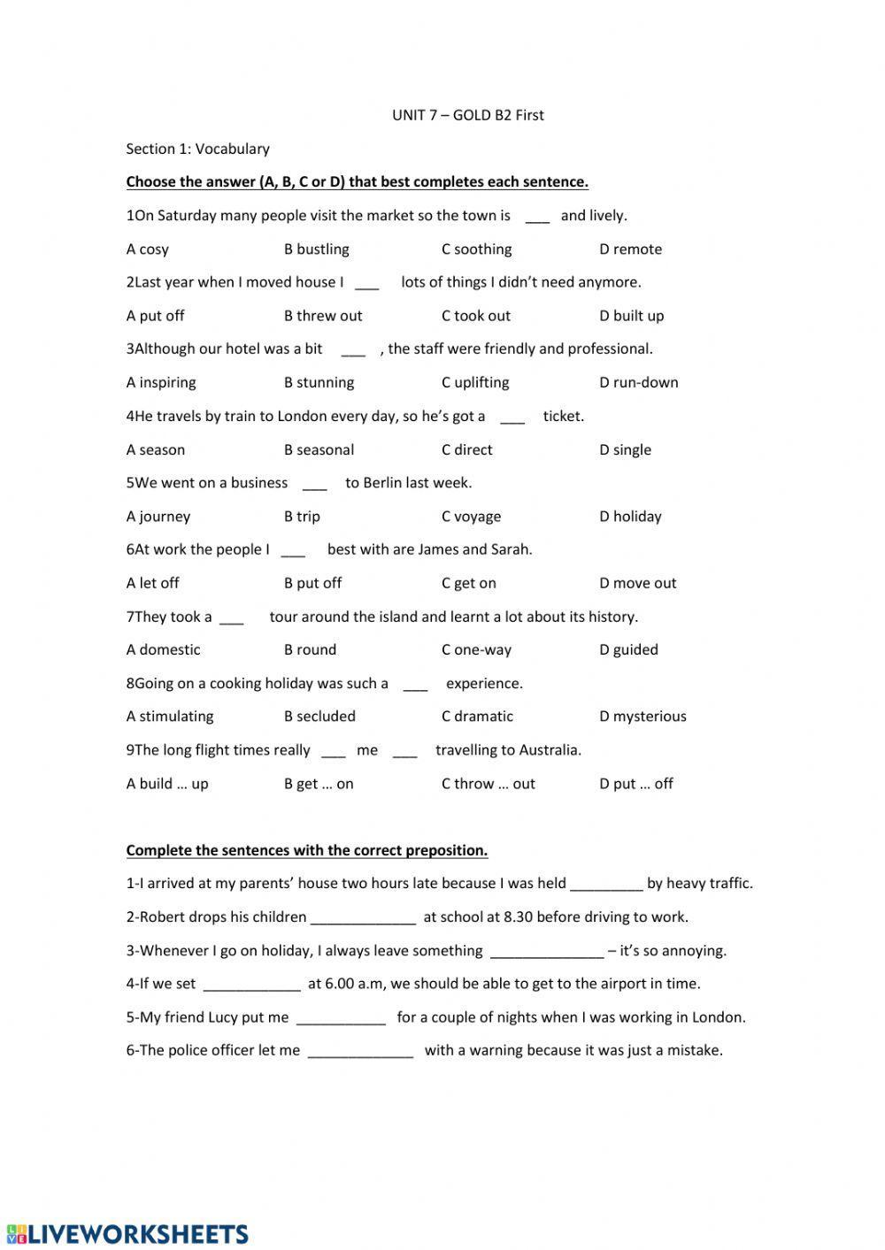 Test Gold B2 First unit 7
