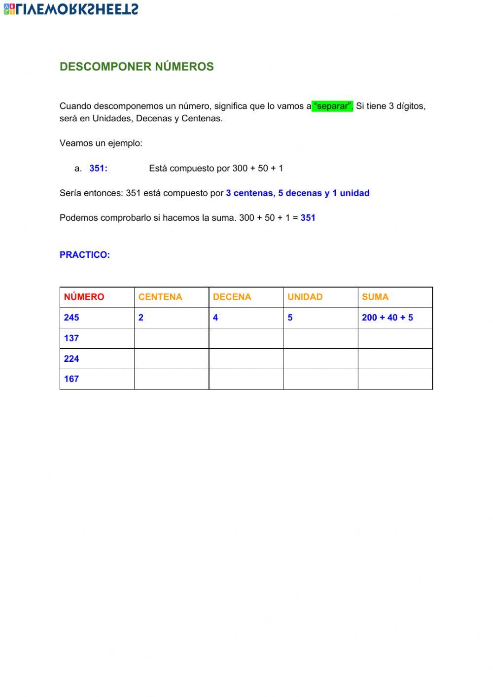 Descomponer números