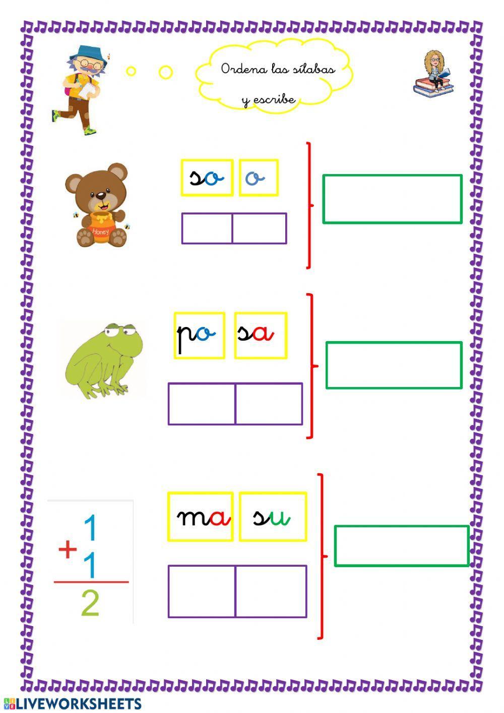 Lee, ordena y escribe
