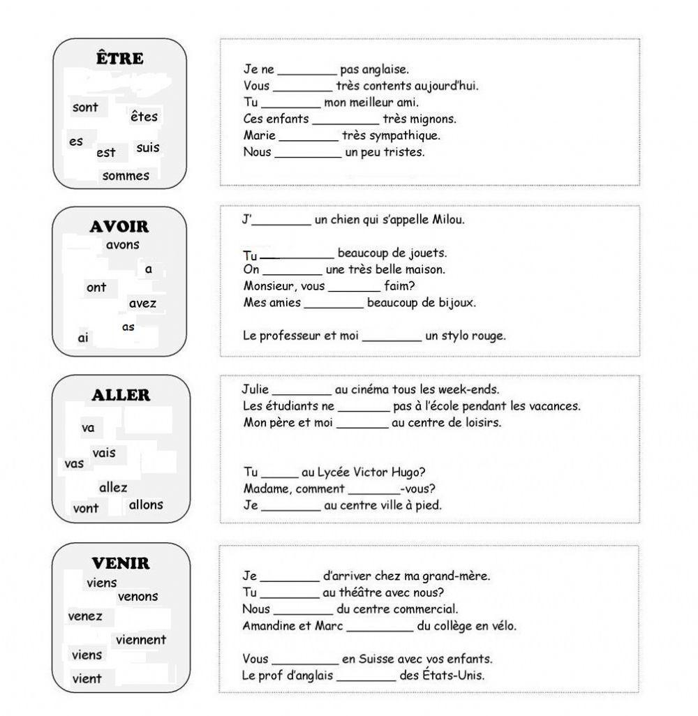Être, avoir, aller et venir