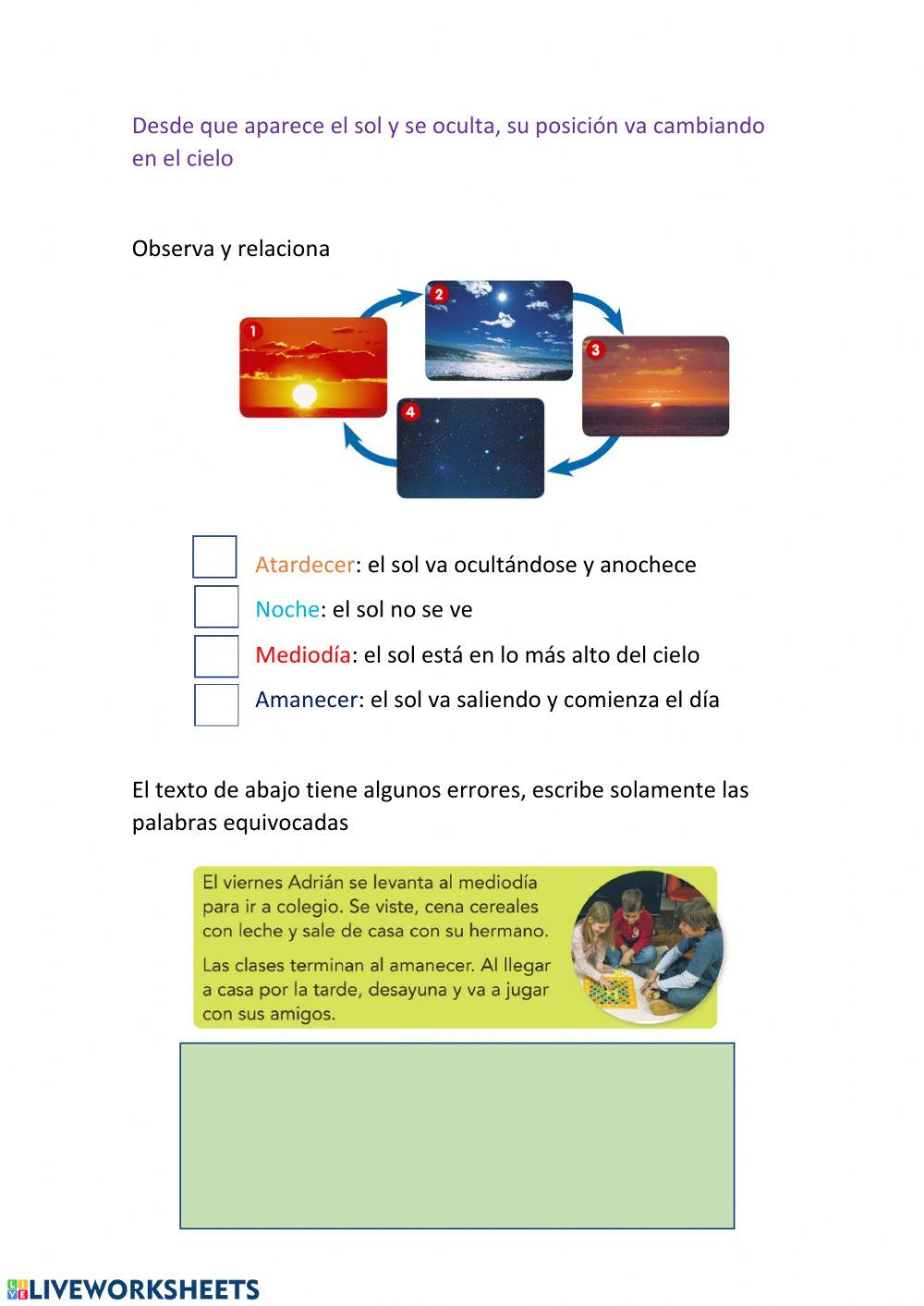 Amanecer, atardecer, anochecer