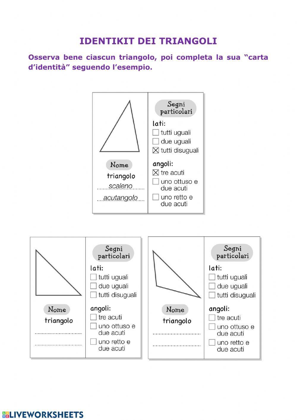 Identikit dei triangoli