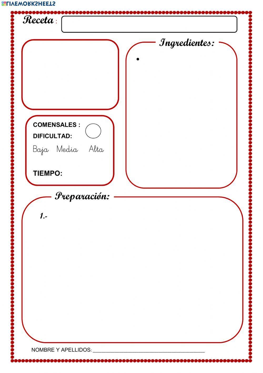 Tipologia textual: la receta
