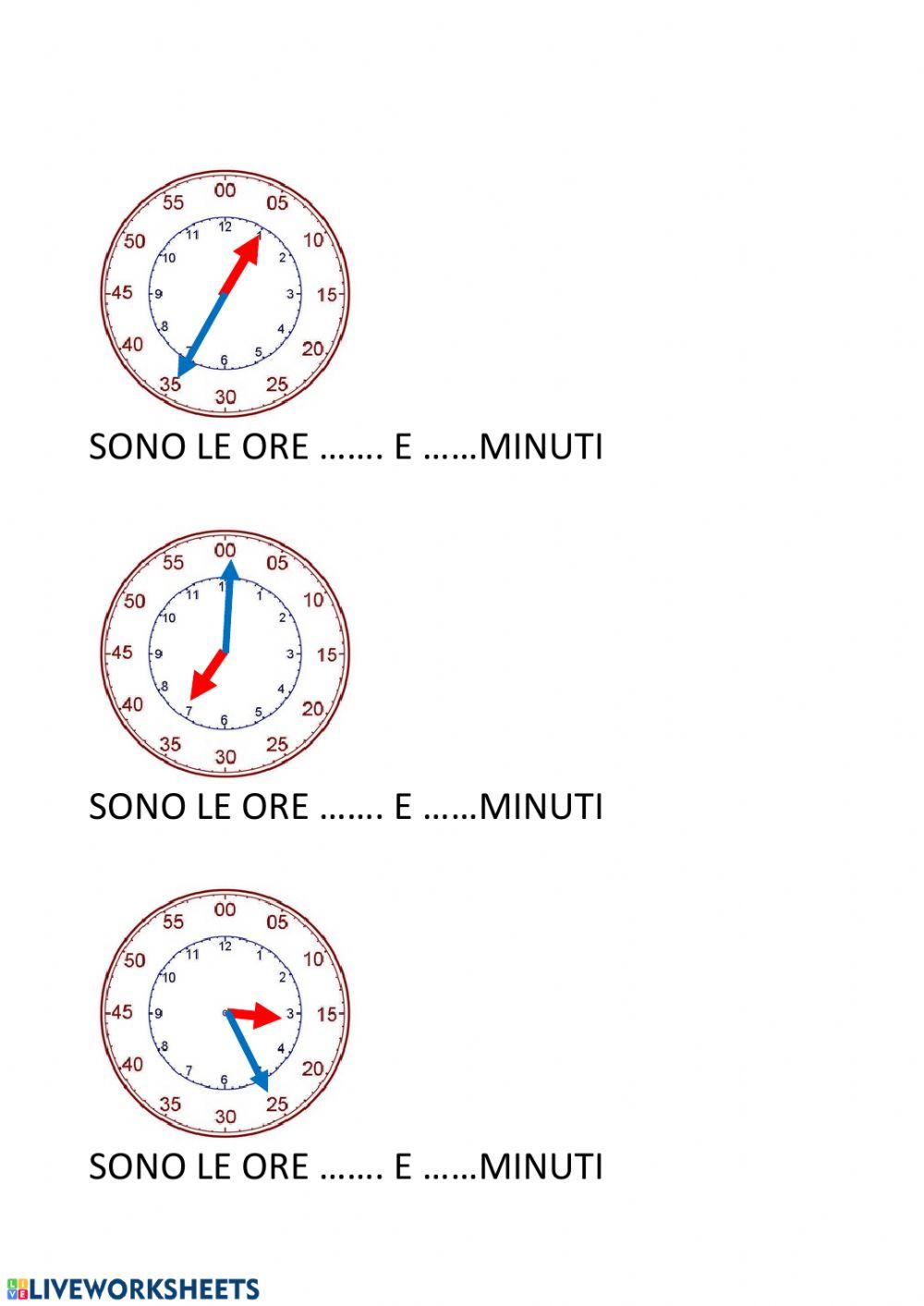 Orologio con minuti