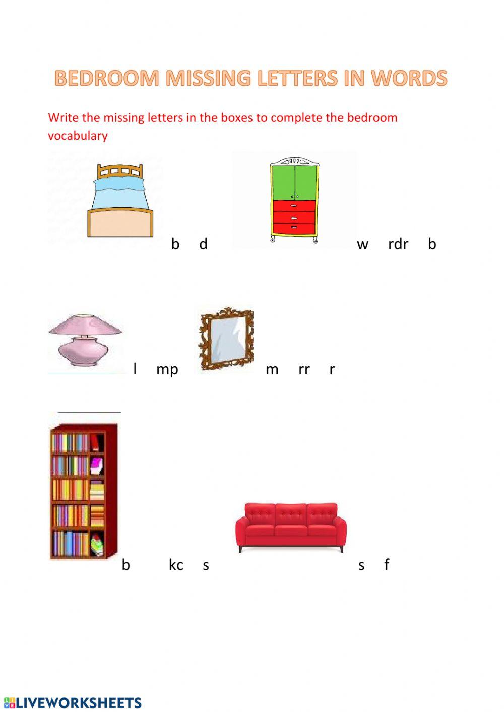 Bedroom Vocabulary Online Exercise For Live Worksheets Bedroom Vocabulary Online Exercise For Live Worksheets